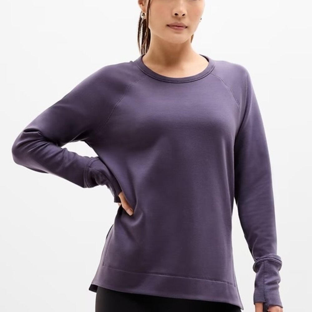 Athleta Coaster Luxe Recover Sweatshirt Purple Sweater S Lavender